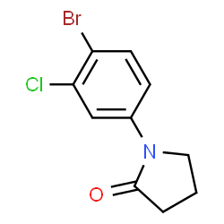ChemSpider 2D Image | 1-(4-Bromo-3-chlorophenyl)-2-pyrrolidinone | C10H9BrClNO