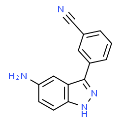 ChemSpider 2D Image | 3-(5-Amino-1H-indazol-3-yl)benzonitrile | C14H10N4