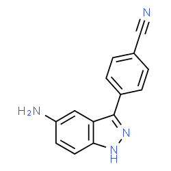 ChemSpider 2D Image | 4-(5-Amino-1H-indazol-3-yl)benzonitrile | C14H10N4