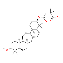 ChemSpider 2D Image | 4-{[(3R,4aR,7aS,9aR,11R,13aR,13bS,15aS,15bR)-11-Methoxy-4,4,7a,10,10,13a,15b-heptamethyl-2,3,4,4a,5,7,7a,8,9,9a,10,11,12,13,13a,13b,14,15,15a,15b-icosahydro-1H-naphtho[2',1':4,5]cyclohepta[1,2-a]napht
halen-3-yl]oxy}-2,2-dimethyl-4-oxobutanoic acid | C37H60O5