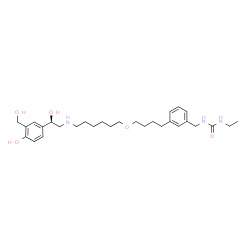 ChemSpider 2D Image | 1-Ethyl-3-[3-(4-{[6-({(2R)-2-hydroxy-2-[4-hydroxy-3-(hydroxymethyl)phenyl]ethyl}amino)hexyl]oxy}butyl)benzyl]urea | C29H45N3O5