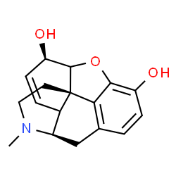 ChemSpider 2D Image | (6beta)-17-Methyl-7,8-didehydro-4,5-epoxymorphinan-3,6-diol | C17H19NO3