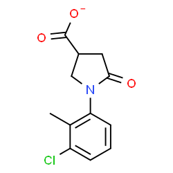 ChemSpider 2D Image | 1-(3-Chloro-2-methylphenyl)-5-oxo-3-pyrrolidinecarboxylate | C12H11ClNO3