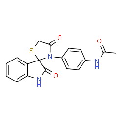 ChemSpider 2D Image | N-[4-(2,4'-Dioxo-1,2-dihydro-3'H-spiro[indole-3,2'-[1,3]thiazolidin]-3'-yl)phenyl]acetamide | C18H15N3O3S