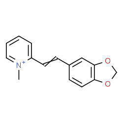 ChemSpider 2D Image | 2-[2-(1,3-Benzodioxol-5-yl)vinyl]-1-methylpyridinium | C15H14NO2