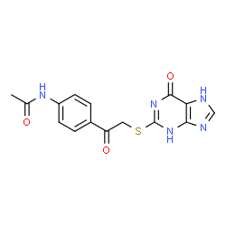 ChemSpider 2D Image | N-(4-{[(6-Oxo-6,7-dihydro-3H-purin-2-yl)sulfanyl]acetyl}phenyl)acetamide | C15H13N5O3S