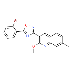 ChemSpider 2D Image | 3-[5-(2-Bromophenyl)-1,2,4-oxadiazol-3-yl]-2-methoxy-7-methylquinoline | C19H14BrN3O2