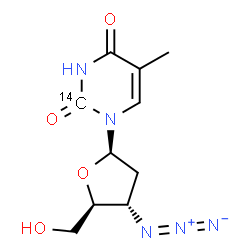 ChemSpider 2D Image | 3'-Azido-3'-deoxy(2-~14~C)thymidine | C914CH13N5O4