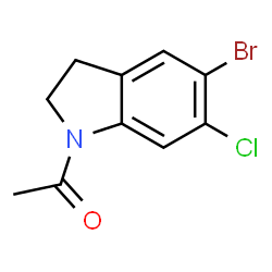 ChemSpider 2D Image | 1-(5-Bromo-6-chloro-2,3-dihydro-1H-indol-1-yl)ethanone | C10H9BrClNO