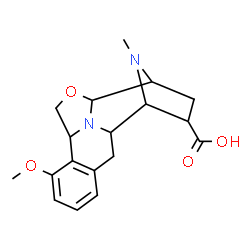 ChemSpider 2D Image | 11-Methoxy-18-methyl-7-oxa-17,18-diazapentacyclo[7.7.1.1~2,5~.0~6,17~.0~10,15~]octadeca-10,12,14-triene-3-carboxylic acid | C18H22N2O4