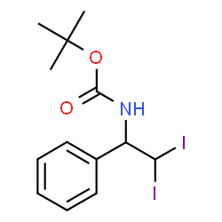 ChemSpider 2D Image | 2-Methyl-2-propanyl (2,2-diiodo-1-phenylethyl)carbamate | C13H17I2NO2