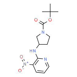 ChemSpider 2D Image | tert-Butyl 3-((3-nitropyridin-2-yl)amino)pyrrolidine-1-carboxylate | C14H20N4O4