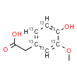 ChemSpider 2D Image | [4-Hydroxy-3-methoxy(~13~C_6_)phenyl]acetic acid | C313C6H10O4