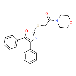 ChemSpider 2D Image | 2-(4,5-Diphenyl-oxazol-2-ylsulfanyl)-1-morpholin-4-yl-ethanone | C21H20N2O3S
