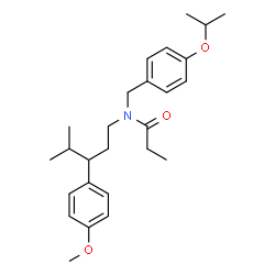ChemSpider 2D Image | N-(4-Isopropoxybenzyl)-N-[3-(4-methoxyphenyl)-4-methylpentyl]propanamide | C26H37NO3