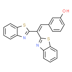 ChemSpider 2D Image | 3-[2,2-Bis(1,3-benzothiazol-2-yl)vinyl]phenol | C22H14N2OS2