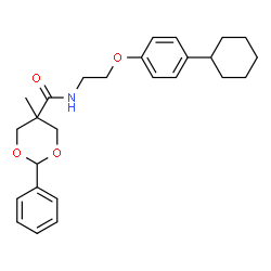 ChemSpider 2D Image | N-[2-(4-Cyclohexylphenoxy)ethyl]-5-methyl-2-phenyl-1,3-dioxane-5-carboxamide | C26H33NO4