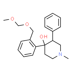 ChemSpider 2D Image | 4-{2-[(Methoxymethoxy)methyl]phenyl}-1-methyl-3-phenyl-4-piperidinol | C21H27NO3
