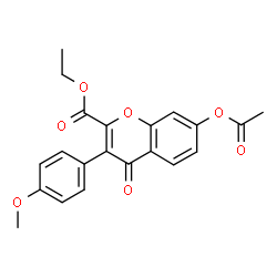 ChemSpider 2D Image | Ethyl 7-acetoxy-3-(4-methoxyphenyl)-4-oxo-4H-chromene-2-carboxylate | C21H18O7