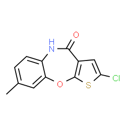 ChemSpider 2D Image | 2-Chloro-8-methylthieno[2,3-b][1,5]benzoxazepin-4(5H)-one | C12H8ClNO2S