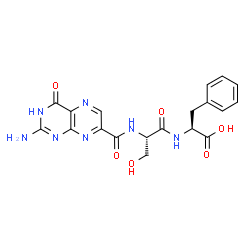 ChemSpider 2D Image | N-[(2-Amino-4-oxo-1,4-dihydro-7-pteridinyl)carbonyl]-L-seryl-L-phenylalanine | C19H19N7O6