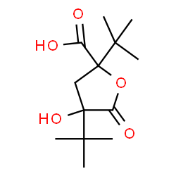 ChemSpider 2D Image | 4-Hydroxy-2,4-bis(2-methyl-2-propanyl)-5-oxotetrahydro-2-furancarboxylic acid | C13H22O5