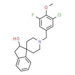 ChemSpider 2D Image | 1'-(3-Chloro-5-fluoro-4-methoxybenzyl)-2,3-dihydrospiro[indene-1,4'-piperidin]-2-ol | C21H23ClFNO2