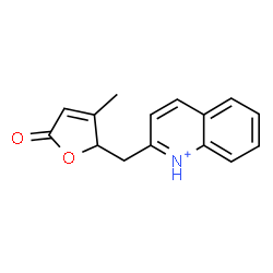 ChemSpider 2D Image | 2-[(3-Methyl-5-oxo-2,5-dihydro-2-furanyl)methyl]quinolinium | C15H14NO2