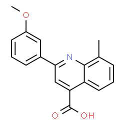 ChemSpider 2D Image | 2-(3-Methoxyphenyl)-8-methyl-4-quinolinecarboxylic acid | C18H15NO3