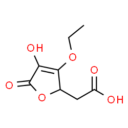 ChemSpider 2D Image | (3-Ethoxy-4-hydroxy-5-oxo-2,5-dihydro-2-furanyl)acetic acid | C8H10O6