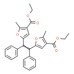 ChemSpider 2D Image | Diethyl 5,5'-(1,2-diphenyl-1,2-ethenediyl)bis(2-methyl-3-furoate) | C30H28O6