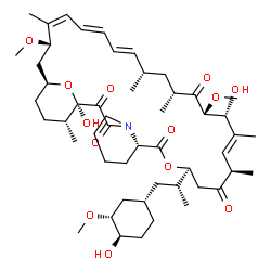 ChemSpider 2D Image | (1R,9S,12S,15R,16E,18R,19R,21R,23S,24E,26E,28Z,30S,32S,35R)-1,18-Dihydroxy-12-{1-[(1S,3R,4R)-4-hydroxy-3-methoxycyclohexyl]-2-propanyl}-19,30-dimethoxy-15,17,21,23,29,35-hexamethyl-11,36-dioxa-4-azatr
icyclo[30.3.1.0~4,9~]hexatriaconta-16,24,26,28-tetraene-2,3,10,14,20-pentone | C51H79NO13