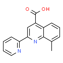ChemSpider 2D Image | 8-Methyl-2-(2-pyridinyl)-4-quinolinecarboxylic acid | C16H12N2O2
