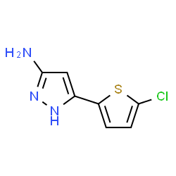 ChemSpider 2D Image | 5-(5-Chloro-2-thienyl)-1H-pyrazol-3-amine | C7H6ClN3S