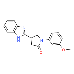 ChemSpider 2D Image | 4-(1H-Benzimidazol-2-yl)-1-(3-methoxyphenyl)-2-pyrrolidinone | C18H17N3O2