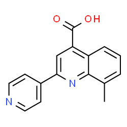 ChemSpider 2D Image | 8-Methyl-2-(4-pyridinyl)-4-quinolinecarboxylic acid | C16H12N2O2