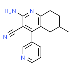 ChemSpider 2D Image | 2-Amino-6-methyl-4-(3-pyridinyl)-5,6,7,8-tetrahydro-3-quinolinecarbonitrile | C16H16N4