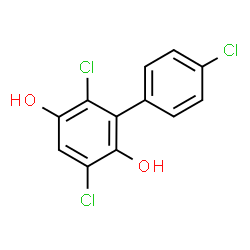 ChemSpider 2D Image | 3,4',6-Trichloro-2,5-biphenyldiol | C12H7Cl3O2