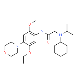 ChemSpider 2D Image | N~2~-Cyclohexyl-N-[2,5-diethoxy-4-(4-morpholinyl)phenyl]-N~2~-isopropylglycinamide | C25H41N3O4