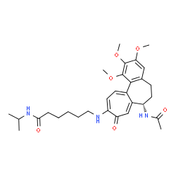 ChemSpider 2D Image | 6-{[(7S)-7-Acetamido-1,2,3-trimethoxy-9-oxo-5,6,7,9-tetrahydrobenzo[a]heptalen-10-yl]amino}-N-isopropylhexanamide | C30H41N3O6