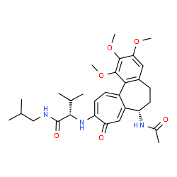 ChemSpider 2D Image | N~2~-[(7S)-7-Acetamido-1,2,3-trimethoxy-9-oxo-5,6,7,9-tetrahydrobenzo[a]heptalen-10-yl]-N-isobutyl-L-valinamide | C30H41N3O6