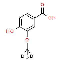 ChemSpider 2D Image | 4-Hydroxy-3-[(~2~H_3_)methyloxy]benzoic acid | C8H5D3O4