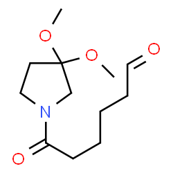 ChemSpider 2D Image | 6-(3,3-Dimethoxy-1-pyrrolidinyl)-6-oxohexanal | C12H21NO4