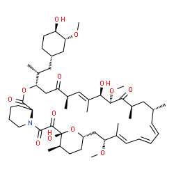 ChemSpider 2D Image | (1R,9S,12S,15R,16E,18R,19R,21R,23S,24E,26E,28E,30R,32S,35R)-1,18-Dihydroxy-12-{1-[(1S,3R,4R)-4-hydroxy-3-methoxycyclohexyl]-2-propanyl}-19,30-dimethoxy-15,17,21,23,29,35-hexamethyl-11,36-dioxa-4-azatr
icyclo[30.3.1.0~4,9~]hexatriaconta-16,24,26,28-tetraene-2,3,10,14,20-pentone | C51H79NO13