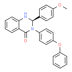 ChemSpider 2D Image | (2R)-2-(4-Methoxyphenyl)-3-(4-phenoxyphenyl)-2,3-dihydro-4(1H)-quinazolinone | C27H22N2O3