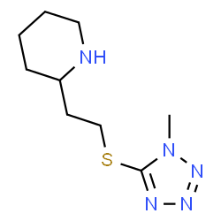 ChemSpider 2D Image | 2-{2-[(1-Methyl-1H-tetrazol-5-yl)sulfanyl]ethyl}piperidine | C9H17N5S