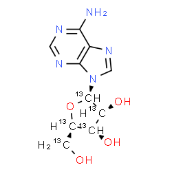 ChemSpider 2D Image | (1',2',3',4',5'-~13~C_5_)Adenosine | C513C5H13N5O4