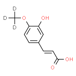 ChemSpider 2D Image | (2E)-3-{3-Hydroxy-4-[(~2~H_3_)methyloxy]phenyl}acrylic acid | C10H7D3O4