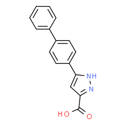 ChemSpider 2D Image | 5-Biphenyl-4-yl-1H-pyrazole-3-carboxylic acid | C16H12N2O2