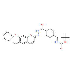 ChemSpider 2D Image | 2-Methyl-2-propanyl [(4-{[(2Z)-2-(6'-methyl-3',4'-dihydro-8'H-spiro[cyclohexane-1,2'-pyrano[3,2-g]chromen]-8'-ylidene)hydrazino]carbonyl}cyclohexyl)methyl]carbamate | C31H43N3O5